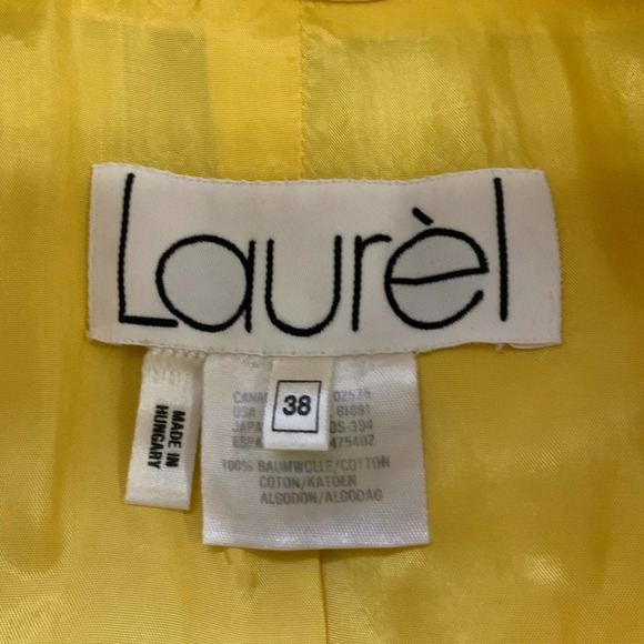Laurel Yelllow Short Sleeved 2 Button Blazer sz 38=6 - Picture 3 of 6